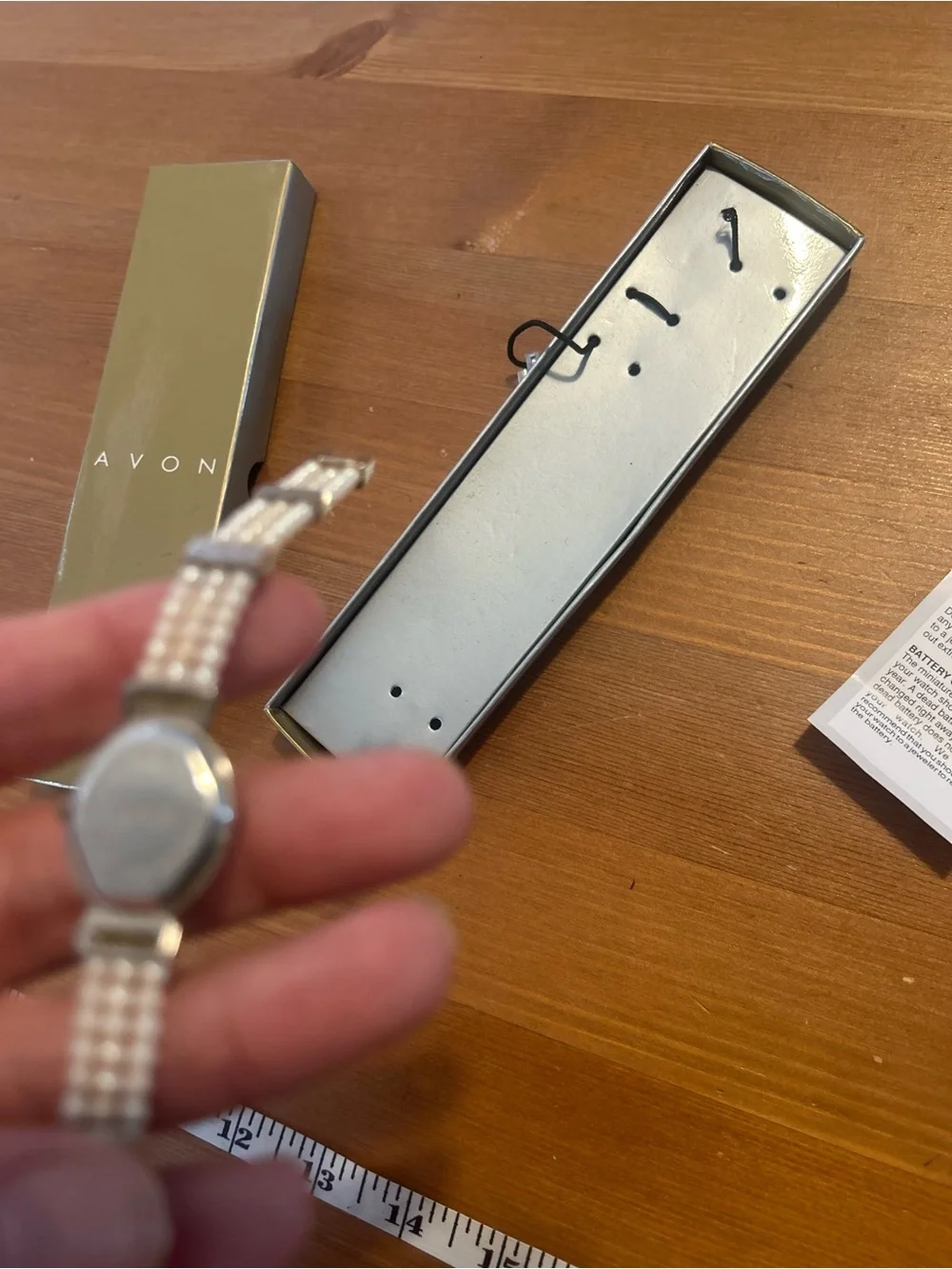 Avon New Pearl-Accent Silver Women's Bracelet Watch